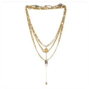 VM MutliChain Herkimer Diamond Lotus Necklace